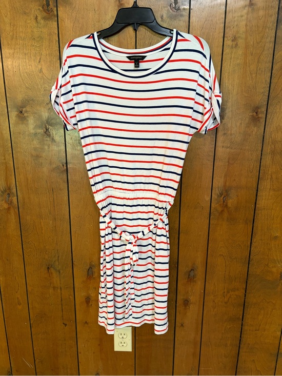 Banana Republic Dresses & Skirts - Banana Republic Striped Midi Dress - White with Red & Navy Stripes